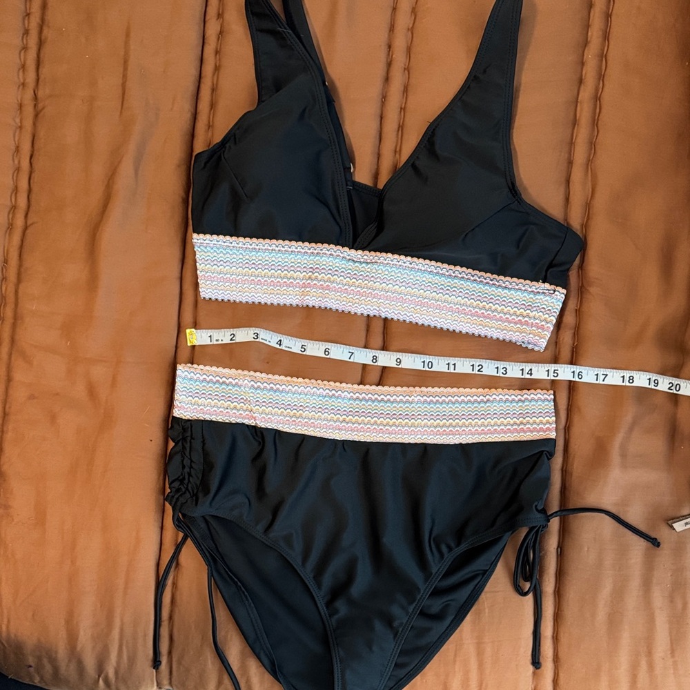 Elegant Black and Multicolor Women's Bikini Set
